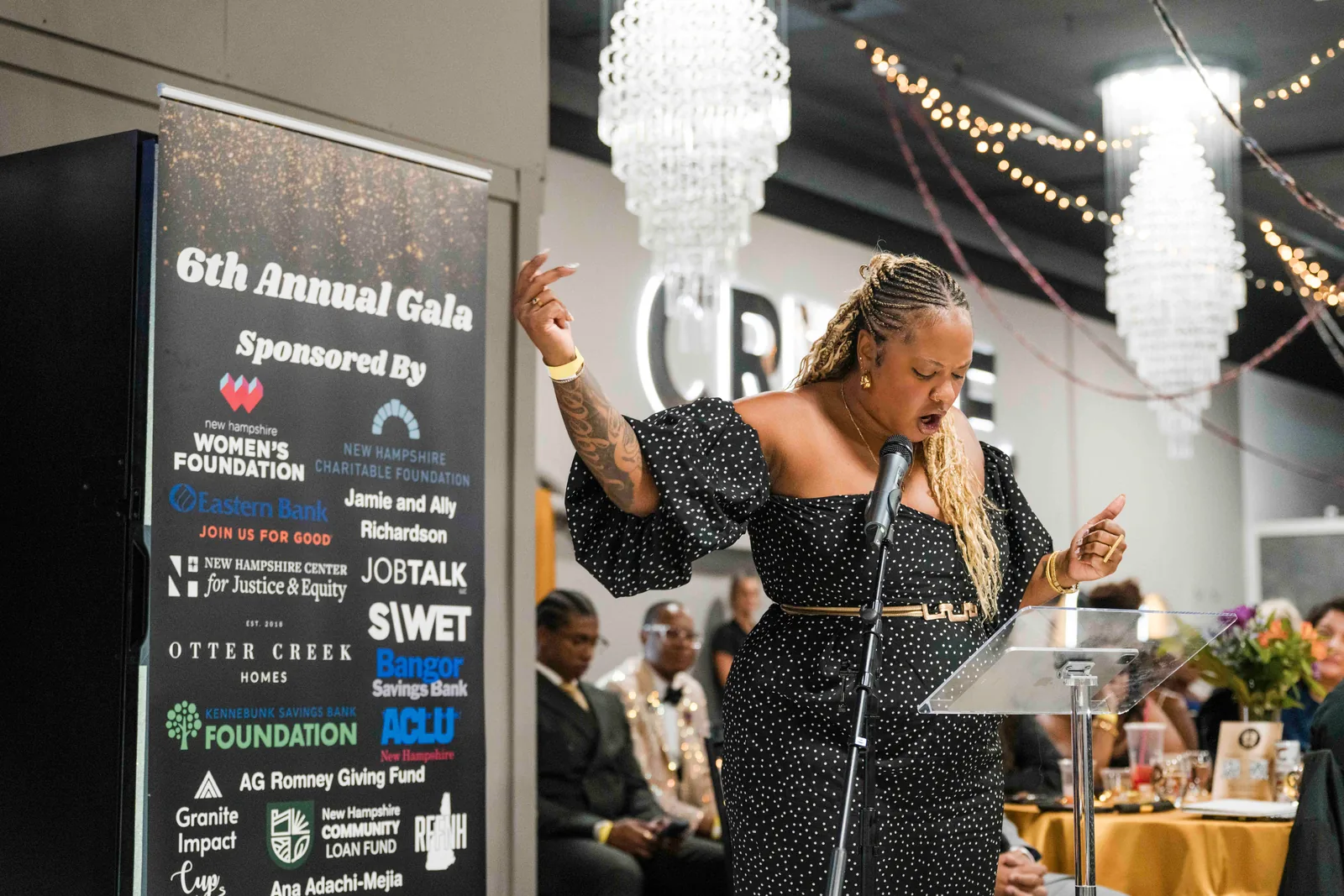 The backdrop, BLM New Hampshire Gala