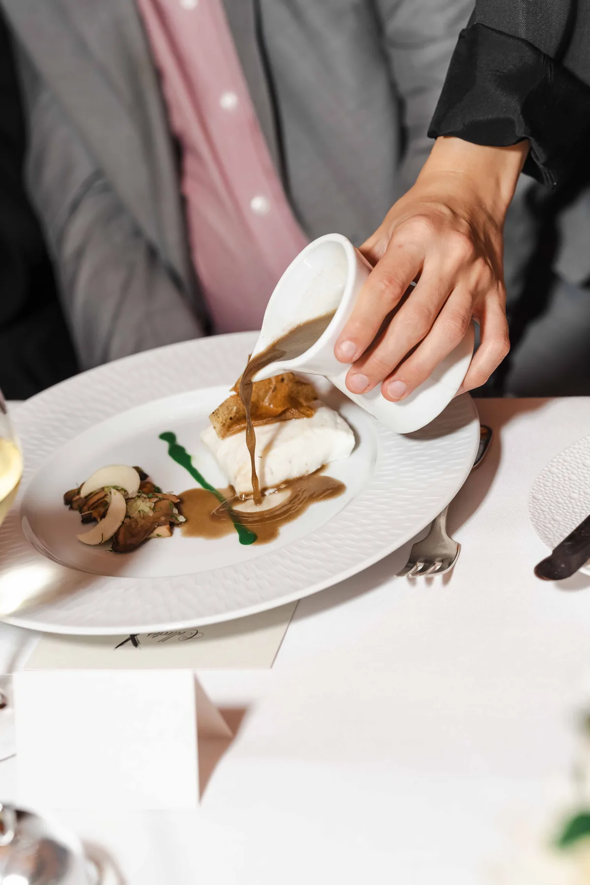 Sauce, poured at the table, Collector X in New York