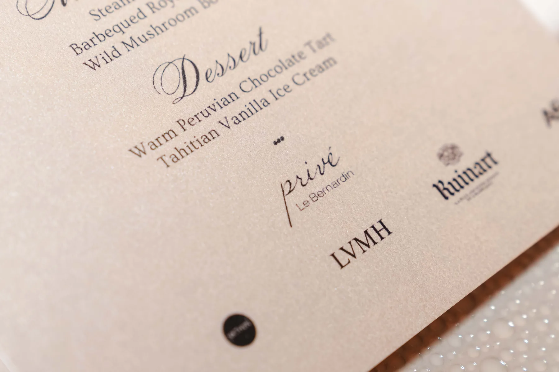 Dessert, on the menu, Collector X in New York
