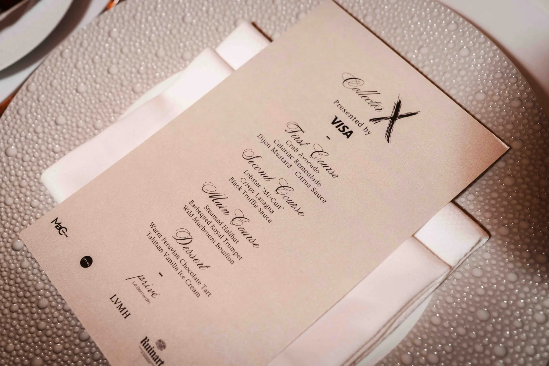 The menu, presented by Visa, Collector X in New York