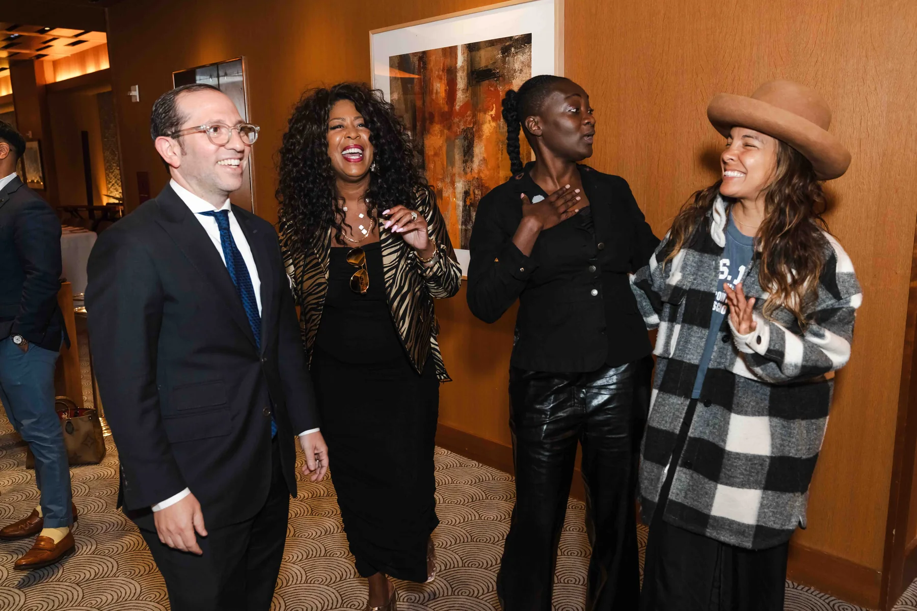 Laughter at the reception, Collector X in New York