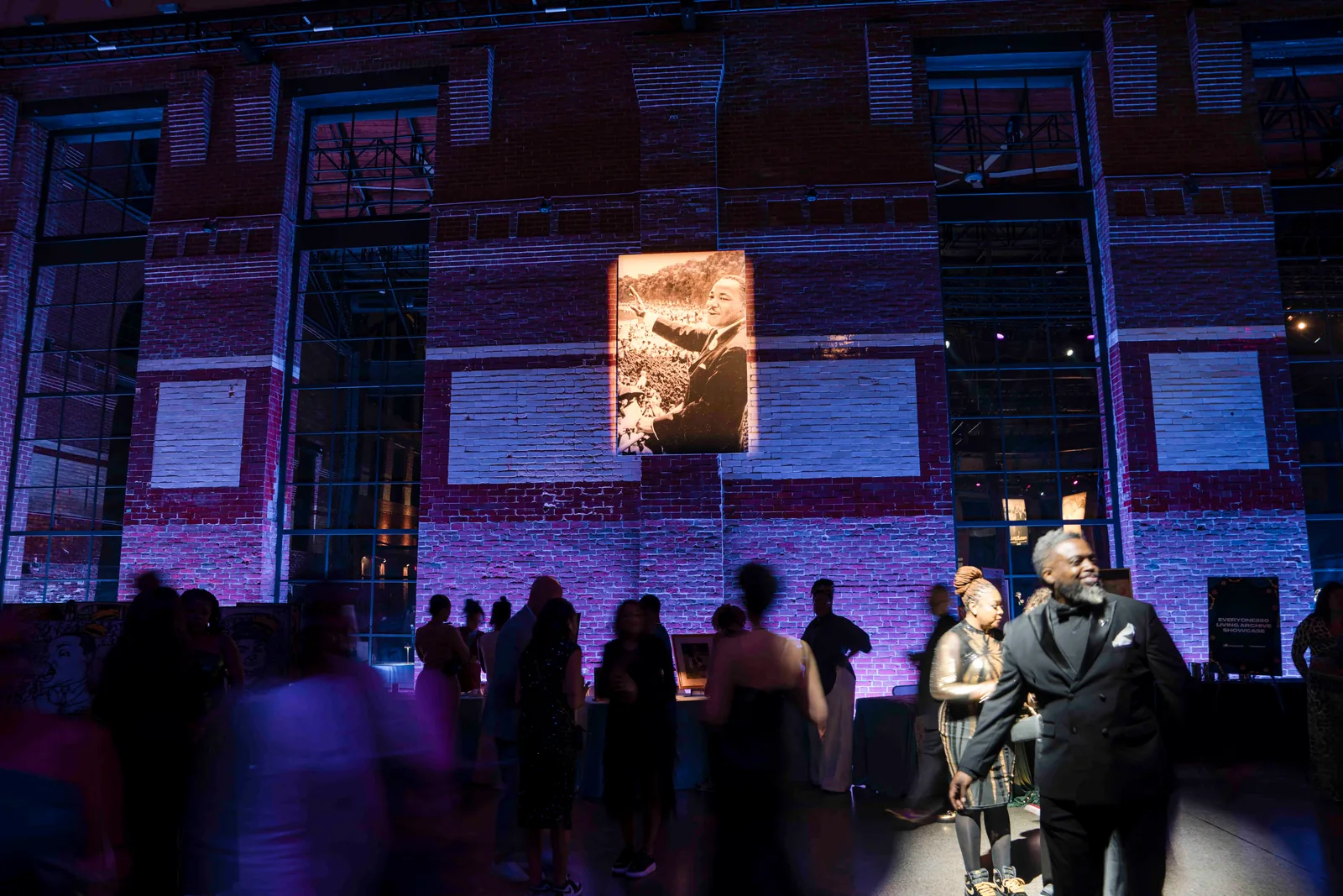Under the projections, The Embrace Gala